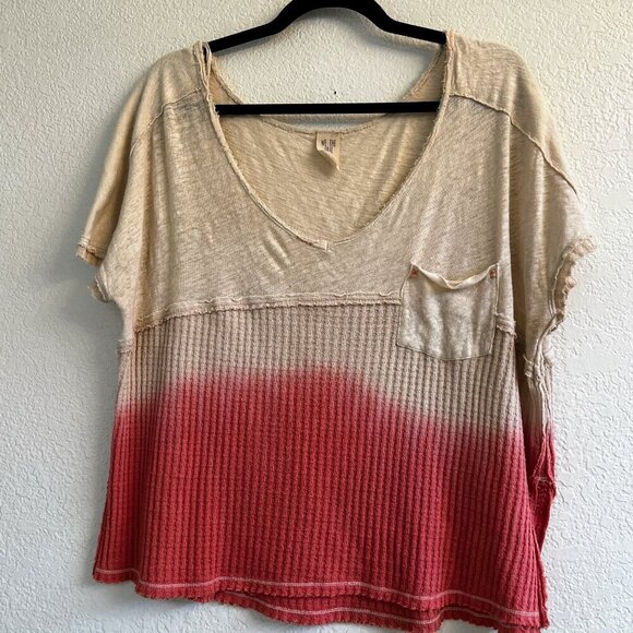 Free People We The Free Sun Dial Ombré Oversized Boxy T-Shirt XS (READ) - Picture 1 of 10